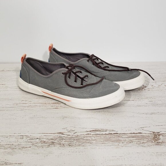 Grey Canvas Sperry Topsider Sneakers Women's Size 11 - Picture 5 of 7